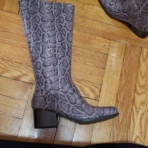 Snake Print Born Knee High Boots - Worn Once
